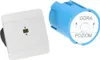 A white sensor and a blue mounting box are shown against a white background. Anteprima dell’immagine prodotto