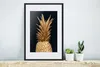 MuchoWow® Gerahmtes Poster Ananas - Gold - Farbe - Schwarz Produktbild-Vorschau 4
