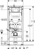 A technical drawing of a Geberit Duofix element, showing dimensions and installation details. Produktbild-Vorschau