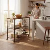 Relaxdays Küchenrollwagen, 3 Ablagen, 6 S-Haken, Küche, Produktbild-Vorschau 3