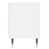 A white TV cabinet with black and wood-colored legs, shown from the front on a white background. Náhled obrázku produktu