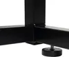 A close-up view of the black metal leg of a desk with an adjustable foot. Náhled obrázku produktu