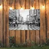 Gartenposter - 120x80 cm - Ginza im Regen Schwarz-Weiß-Foto Produktbild-Vorschau 3