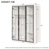 Kleiderschrank - 110x50x160 cm weiß - 3 Glastüren & Produktbild-Vorschau 5