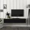 Meuble TV 'Toivakka' 135x31x25cm chêne / noir Voir les images du produit 3