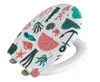A toilet seat with a holiday-themed pattern of shells, crabs, anchors, and seaweed. Produktbild-Vorschau