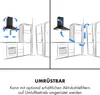 Diagrams illustrating the airflow of a kitchen hood in two different modes (exhaust and recirculation). Produktbild-Vorschau