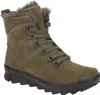 A single green boot with gray fur lining is shown against a white background. Produktbild-Vorschau