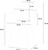 A diagram showing the dimensions of a chair. Voir les images du produit