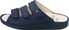 A side view of a navy blue sandal. Produktbild-Vorschau