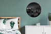 MuchoWow® Aluminium Wandkreis Prag - Nacht - Schwarz - Weiß Produktbild-Vorschau 4