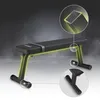 A black flat bench with yellow glowing accents highlighting its structure and details. Náhľad obrázku produktu