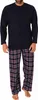 Herren langarm Schlafanzug Pyjama mit karierter Flanell Produktbild-Vorschau 2