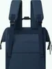 The back of a navy blue backpack is shown against a white background. Voir les images du produit