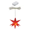 A red star-shaped LED light with a battery pack and string lights, isolated on a white background. Produktbild-Vorschau