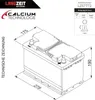 A technical drawing of a car battery with dimensions and specifications. Produktbild-Vorschau