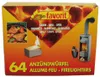 The image shows the front of a cardboard box for firelighters, featuring images of food on a grill and a wood-burning stove. Náhled obrázku produktu