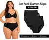 Damen Slips 3er Pack Schwarz XL-4XL High Waist Komfortbund Produktbild-Vorschau 2