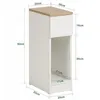 A diagram showing the dimensions of a narrow bedside table with a drawer and shelf. Náhled obrázku produktu
