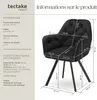 Fauteuil pivotant en velours Lucia, rembourré - noir, par Voir les images du produit 6