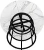 A top-down view of a round dining table with a marble-patterned top and a black metal cage-like base. Produktbild-Vorschau