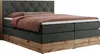 A king-size boxspring bed with a tufted headboard and a wooden base, shown from a side-front angle against a white background. Produktbild-Vorschau