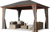 Pawilon ogrodowy 3x4 m w optyce drewna dach stalowy hardtop Podgląd zdjęcia produktu 1