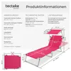 tectake® Gartenliege 4-stufig mit Kopfpolster Produktbild-Vorschau 5