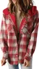 ASKSA Damen Jacke Karierte Winterjacke Oversize Langarm Produktbild-Vorschau 1