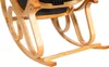 Close-up view of the base and rocking mechanism of a wooden rocking chair. Produktbild-Vorschau