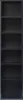 A tall, narrow, black bookshelf with six shelves. Náhled obrázku produktu