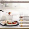 Schokoladen Fondue-Set aus Porzellan (4 Gabeln 4 Scheiben), Produktbild-Vorschau 4