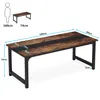A diagram showing the dimensions of a table, with a silhouette of a person for scale. Podgląd zdjęcia produktu