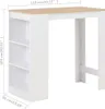 vidaXL Barový stôl s policou biely 110x50x103 cm Náhľad obrázku produktu 5