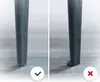 Two images showing the correct and incorrect application of furniture glides on a table leg. Produktbild-Vorschau