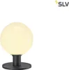 A single outdoor lamp with a spherical shade on a black base. Produktbild-Vorschau