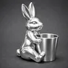 Keramik Hase mit Topf Silber 23cm – Blumentopf & Osterdeko Produktbild-Vorschau 3