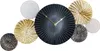 Wanduhr 64x31cm Metall Schwarz Gold Wandbild Wanddeko Uhr Produktbild-Vorschau 1