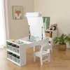 Dreamade Kindersitzgruppe Holz Weiß, 3-in-1 mit kippbarer Produktbild-Vorschau 2