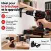 AJIEQAQ Perceuse-visseuse sans fil 21V Set, Perceuse à Voir les images du produit 2