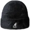 Kangol Beanie Angora-Strickmütze mit Rollrand & Logo-Stick in schwarz