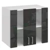 A white and black cabinet with glass doors, showing reflections. Náhľad obrázku produktu