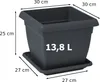 Blumenkübel Blumentopf mit Untersetzer quadratisch 30 cm Produktbild-Vorschau 2
