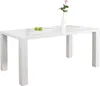 A white dining table with a vase of flowers and two green apples on a plate. Produktbild-Vorschau