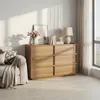 Kommode mit 6 Schubladen 115x48x78cm Holz Eichenfarbe für Produktbild-Vorschau 1