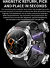 A smartwatch with integrated Bluetooth headphones, shown with purple lightning effects to emphasize magnetic connection. Náhled obrázku produktu