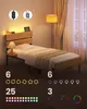 A bedroom scene with a single bed, bedside lamp, and decorative lighting elements. Náhled obrázku produktu