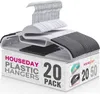 A stack of white and gray plastic hangers on top of a cardboard box. Produktbild-Vorschau