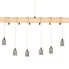 Lampa sufitowa wisząca LOFT 6 punktowa E27 - drewniana Podgląd zdjęcia produktu 2