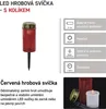 LED hřbitovní svíčka zapichovací, červená, 25 cm, 2x AA, venkovní i vnitřní, vintage Náhled obrázku produktu